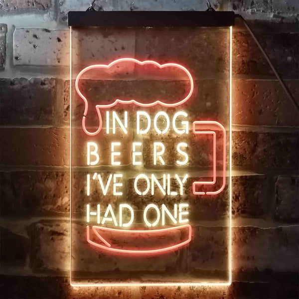 ADVPRO in Dog Beers I've Only Had One Bar Decor  Dual Color LED Neon Sign st6-i3419 - Red & Yellow