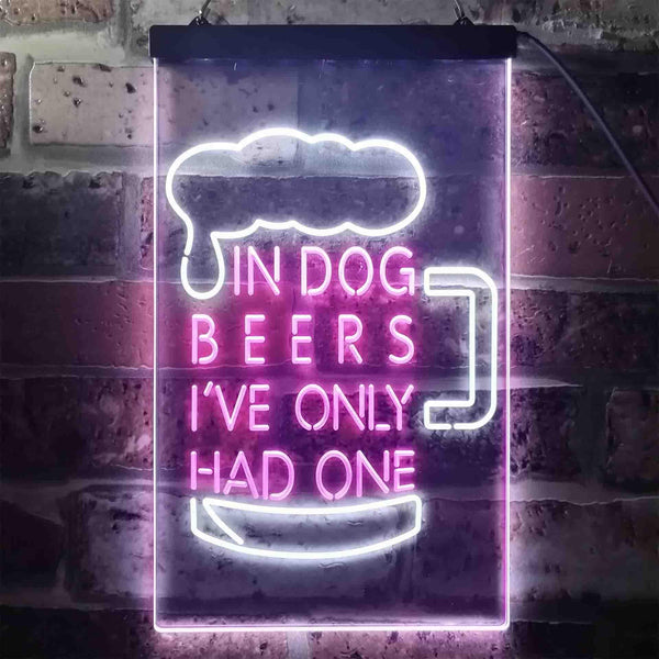 ADVPRO in Dog Beers I've Only Had One Bar Decor  Dual Color LED Neon Sign st6-i3419 - White & Purple