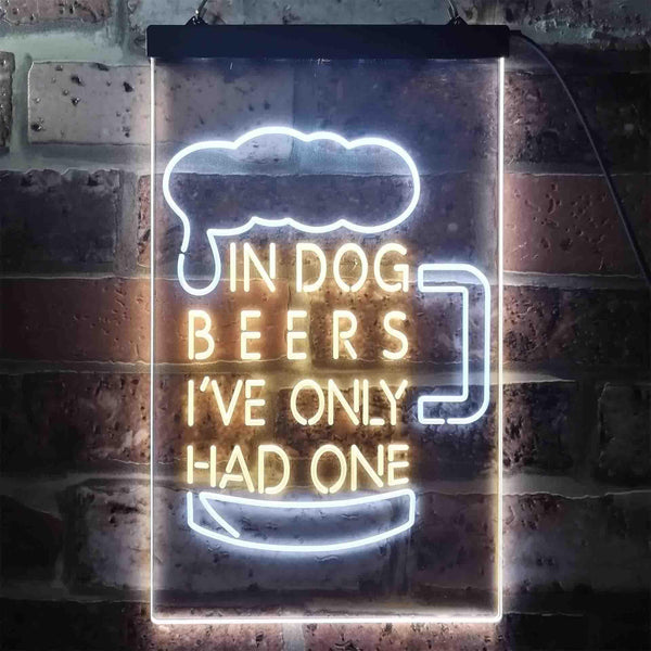 ADVPRO in Dog Beers I've Only Had One Bar Decor  Dual Color LED Neon Sign st6-i3419 - White & Yellow