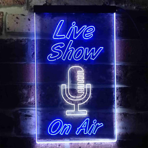 ADVPRO Live Show On Air Display  Dual Color LED Neon Sign st6-i3422 - White & Blue
