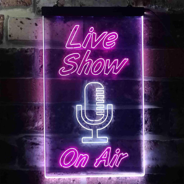 ADVPRO Live Show On Air Display  Dual Color LED Neon Sign st6-i3422 - White & Purple