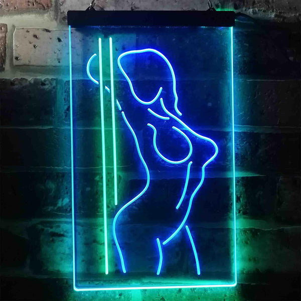 ADVPRO Dance Girl Club Bar Pub  Dual Color LED Neon Sign st6-i3423 - Green & Blue