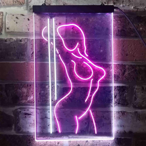 ADVPRO Dance Girl Club Bar Pub  Dual Color LED Neon Sign st6-i3423 - White & Purple