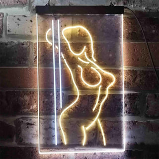 ADVPRO Dance Girl Club Bar Pub  Dual Color LED Neon Sign st6-i3423 - White & Yellow