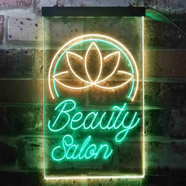 ADVPRO Beauty Salon Flower Decoration  Dual Color LED Neon Sign st6-i3424 - Green & Yellow