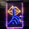 ADVPRO Nail On Lip Beauty Salon  Dual Color LED Neon Sign st6-i3429 - Blue & Yellow