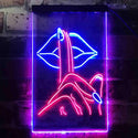 ADVPRO Nail On Lip Beauty Salon  Dual Color LED Neon Sign st6-i3429 - Red & Blue