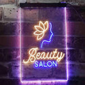 ADVPRO Flower Beauty Salon Woman  Dual Color LED Neon Sign st6-i3431 - Blue & Yellow
