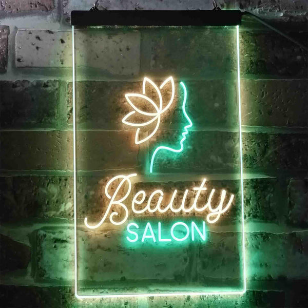 ADVPRO Flower Beauty Salon Woman  Dual Color LED Neon Sign st6-i3431 - Green & Yellow