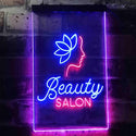 ADVPRO Flower Beauty Salon Woman  Dual Color LED Neon Sign st6-i3431 - Red & Blue