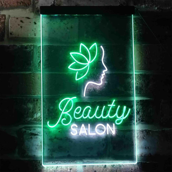 ADVPRO Flower Beauty Salon Woman  Dual Color LED Neon Sign st6-i3431 - White & Green