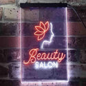 ADVPRO Flower Beauty Salon Woman  Dual Color LED Neon Sign st6-i3431 - White & Orange