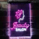 ADVPRO Flower Beauty Salon Woman  Dual Color LED Neon Sign st6-i3431 - White & Purple