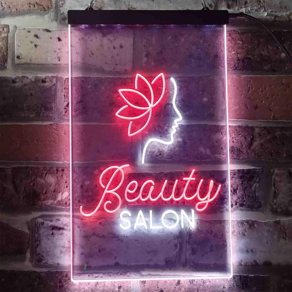 ADVPRO Flower Beauty Salon Woman  Dual Color LED Neon Sign st6-i3431 - White & Red