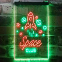 ADVPRO Space Club Rocket Kid Room Decoration  Dual Color LED Neon Sign st6-i3435 - Green & Red