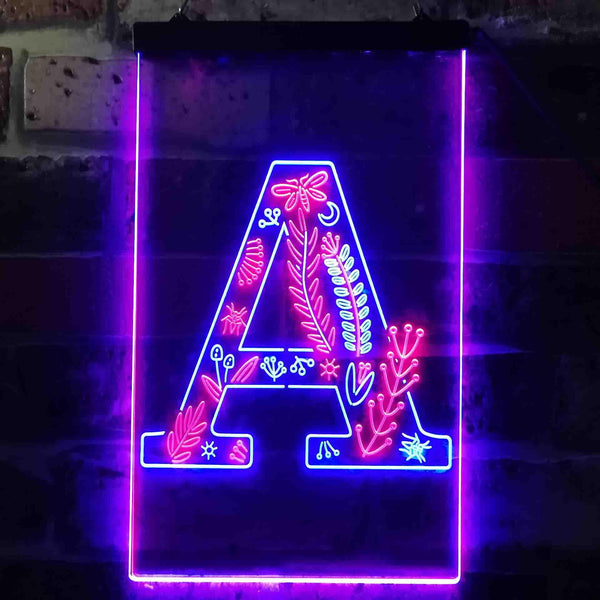 ADVPRO Letter A Initial Monogram Family Name  Dual Color LED Neon Sign st6-i3438 - Blue & Red