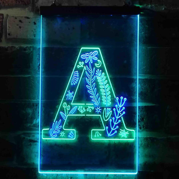 ADVPRO Letter A Initial Monogram Family Name  Dual Color LED Neon Sign st6-i3438 - Green & Blue