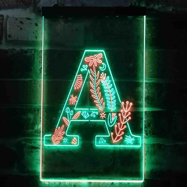 ADVPRO Letter A Initial Monogram Family Name  Dual Color LED Neon Sign st6-i3438 - Green & Red