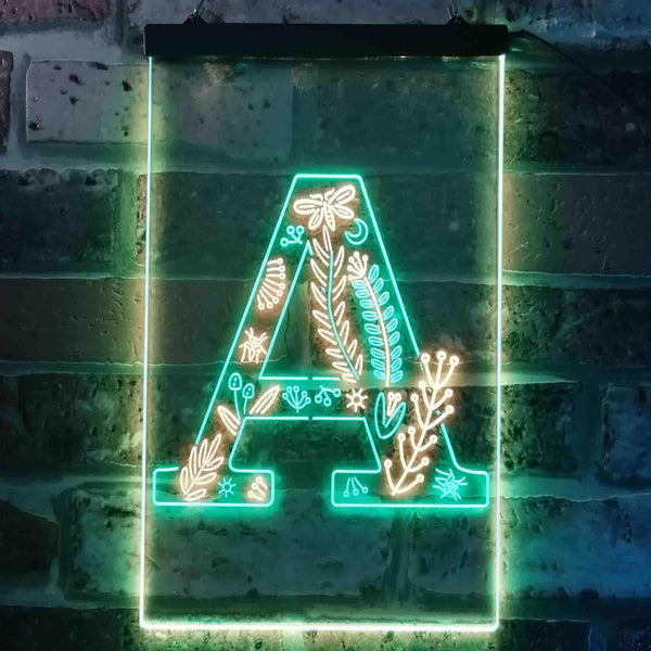 ADVPRO Letter A Initial Monogram Family Name  Dual Color LED Neon Sign st6-i3438 - Green & Yellow