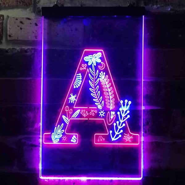 ADVPRO Letter A Initial Monogram Family Name  Dual Color LED Neon Sign st6-i3438 - Red & Blue