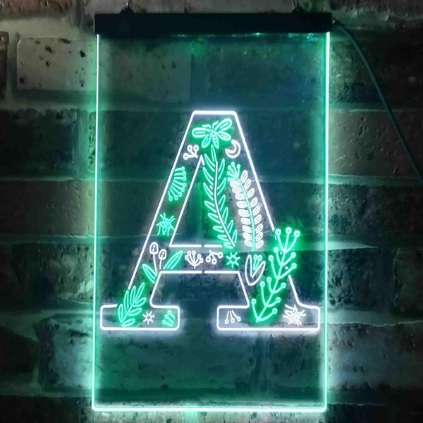 ADVPRO Letter A Initial Monogram Family Name  Dual Color LED Neon Sign st6-i3438 - White & Green