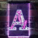 ADVPRO Letter A Initial Monogram Family Name  Dual Color LED Neon Sign st6-i3438 - White & Purple