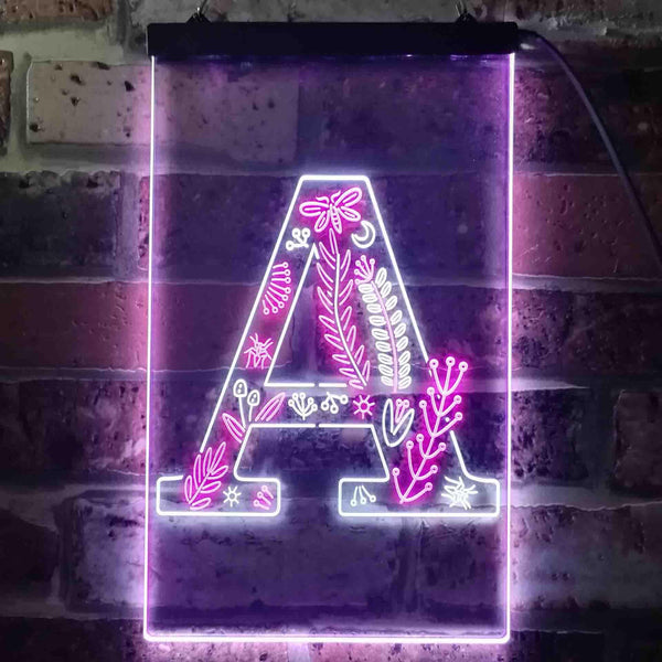ADVPRO Letter A Initial Monogram Family Name  Dual Color LED Neon Sign st6-i3438 - White & Purple