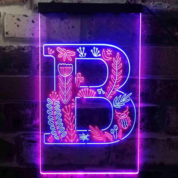 ADVPRO Letter B Initial Monogram Family Name  Dual Color LED Neon Sign st6-i3439 - Blue & Red