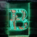 ADVPRO Letter B Initial Monogram Family Name  Dual Color LED Neon Sign st6-i3439 - Green & Red