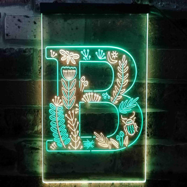 ADVPRO Letter B Initial Monogram Family Name  Dual Color LED Neon Sign st6-i3439 - Green & Yellow