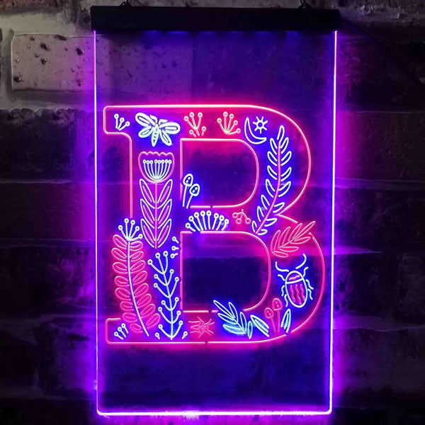 ADVPRO Letter B Initial Monogram Family Name  Dual Color LED Neon Sign st6-i3439 - Red & Blue