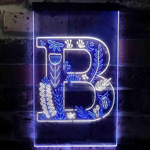 ADVPRO Letter B Initial Monogram Family Name  Dual Color LED Neon Sign st6-i3439 - White & Blue