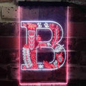 ADVPRO Letter B Initial Monogram Family Name  Dual Color LED Neon Sign st6-i3439 - White & Red