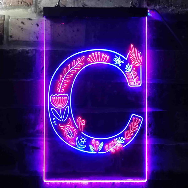 ADVPRO Letter C Initial Monogram Family Name  Dual Color LED Neon Sign st6-i3440 - Blue & Red