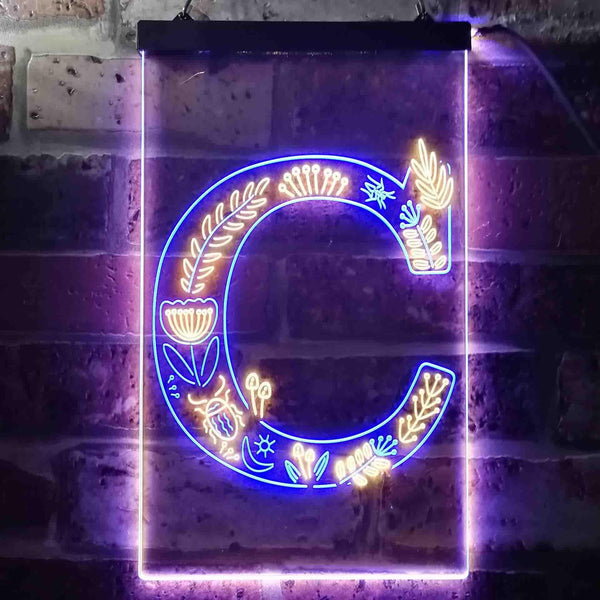 ADVPRO Letter C Initial Monogram Family Name  Dual Color LED Neon Sign st6-i3440 - Blue & Yellow