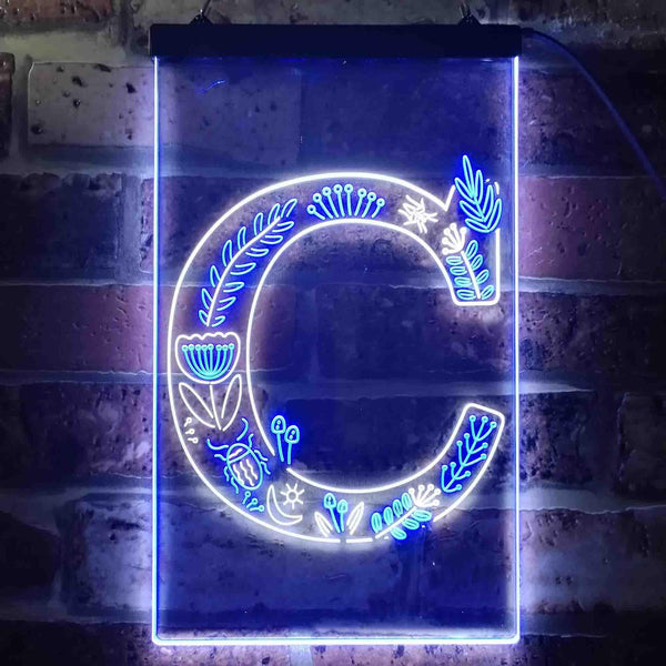 ADVPRO Letter C Initial Monogram Family Name  Dual Color LED Neon Sign st6-i3440 - White & Blue