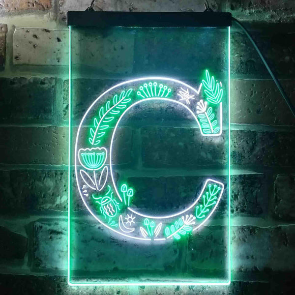 ADVPRO Letter C Initial Monogram Family Name  Dual Color LED Neon Sign st6-i3440 - White & Green