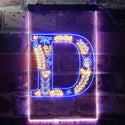 ADVPRO Letter D Initial Monogram Family Name  Dual Color LED Neon Sign st6-i3441 - Blue & Yellow