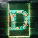 ADVPRO Letter D Initial Monogram Family Name  Dual Color LED Neon Sign st6-i3441 - Green & Yellow