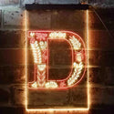 ADVPRO Letter D Initial Monogram Family Name  Dual Color LED Neon Sign st6-i3441 - Red & Yellow