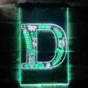 ADVPRO Letter D Initial Monogram Family Name  Dual Color LED Neon Sign st6-i3441 - White & Green