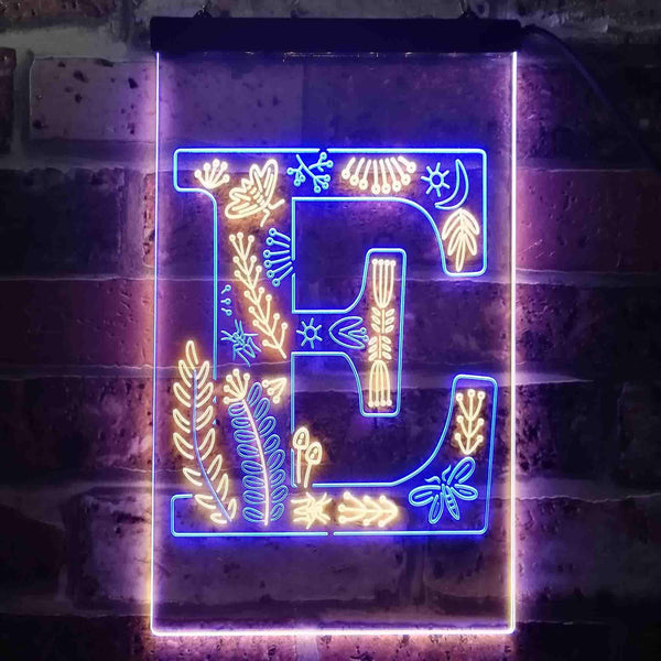 ADVPRO Letter E Initial Monogram Family Name  Dual Color LED Neon Sign st6-i3442 - Blue & Yellow