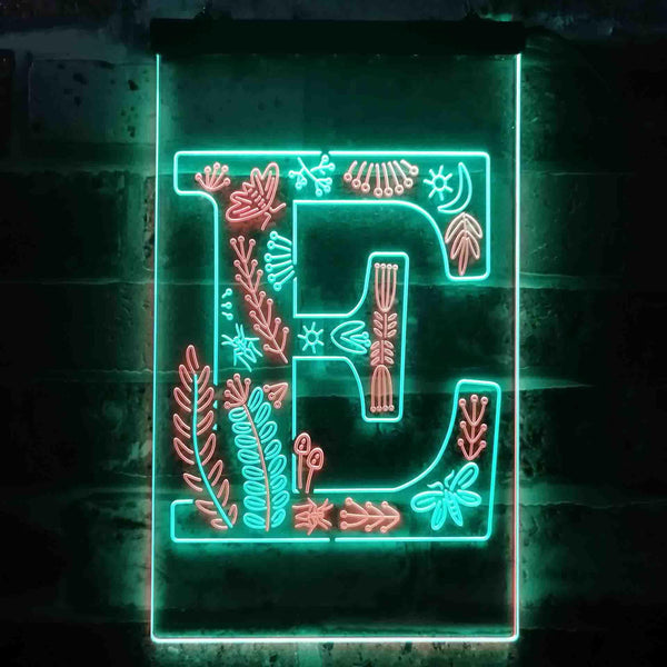 ADVPRO Letter E Initial Monogram Family Name  Dual Color LED Neon Sign st6-i3442 - Green & Red