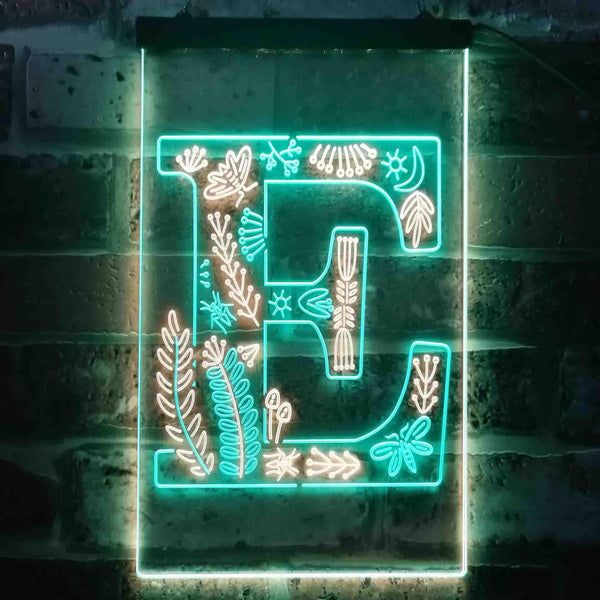 ADVPRO Letter E Initial Monogram Family Name  Dual Color LED Neon Sign st6-i3442 - Green & Yellow