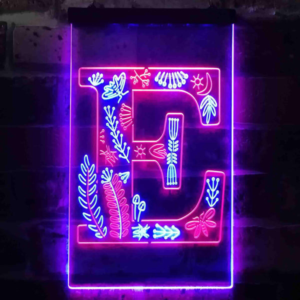 ADVPRO Letter E Initial Monogram Family Name  Dual Color LED Neon Sign st6-i3442 - Red & Blue