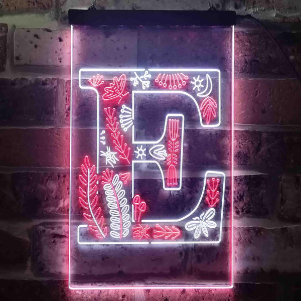 ADVPRO Letter E Initial Monogram Family Name  Dual Color LED Neon Sign st6-i3442 - White & Red