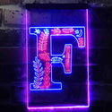 ADVPRO Letter F Initial Monogram Family Name  Dual Color LED Neon Sign st6-i3443 - Blue & Red