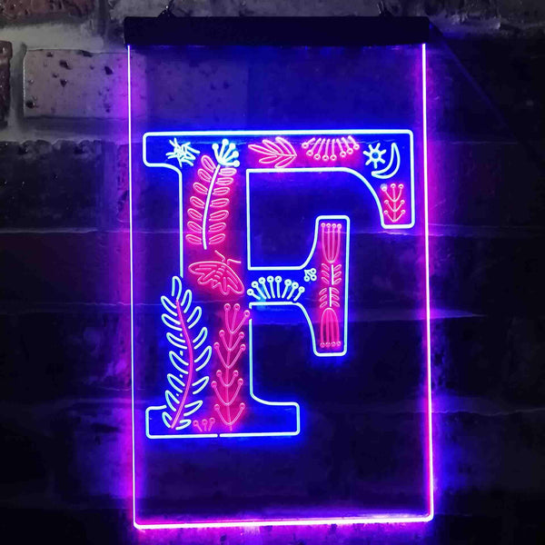 ADVPRO Letter F Initial Monogram Family Name  Dual Color LED Neon Sign st6-i3443 - Blue & Red