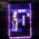 ADVPRO Letter F Initial Monogram Family Name  Dual Color LED Neon Sign st6-i3443 - Blue & Yellow