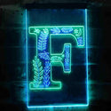 ADVPRO Letter F Initial Monogram Family Name  Dual Color LED Neon Sign st6-i3443 - Green & Blue
